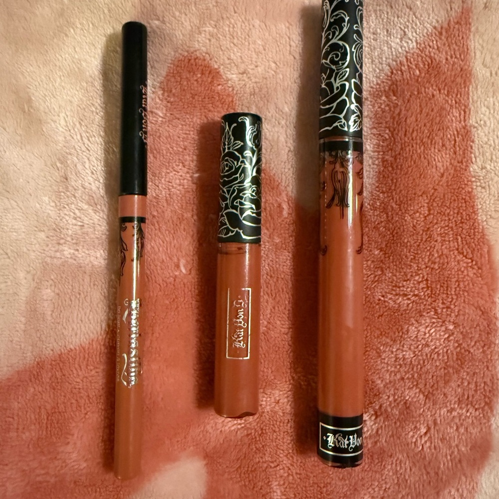 Awesome Kat Von D Everlasting Liquid Lipstick & Lipliner Bundle - Lolita II